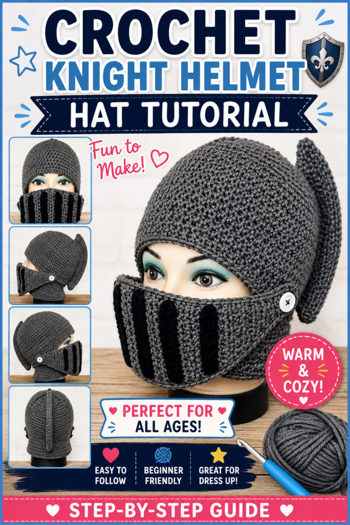 How to Crochet a Knight Helmet Hat