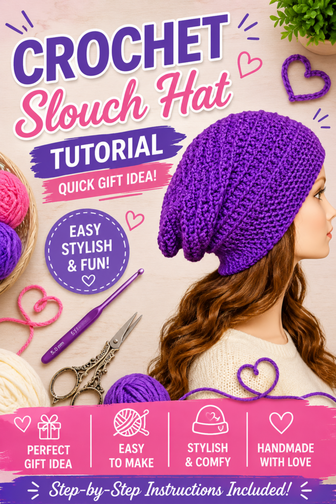 How to Crochet a Slouchy Hat