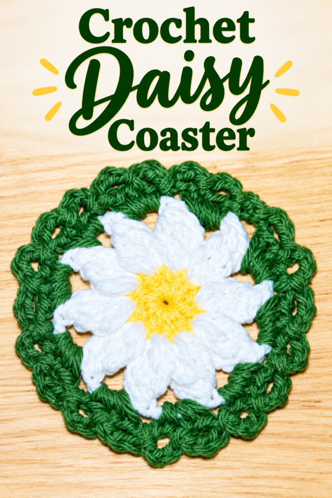 How to Crochet a Daisy Coaster