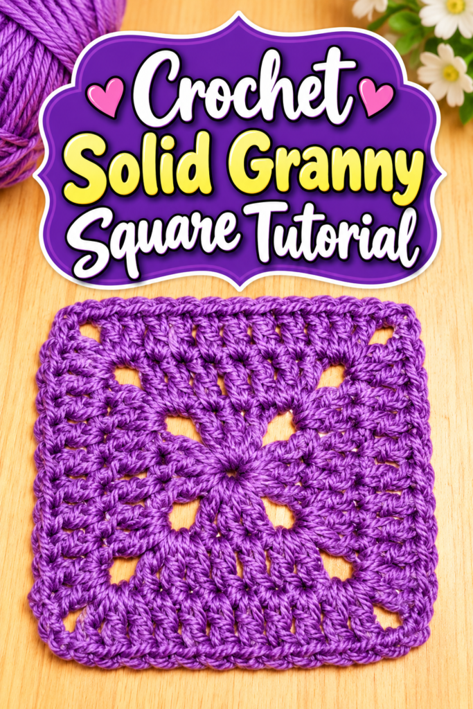 How to Crochet a Solid Granny Square