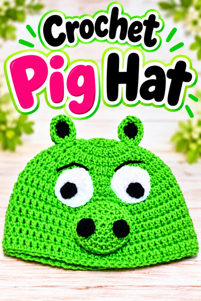 How to Crochet a Green Pig Angry Bird Hat