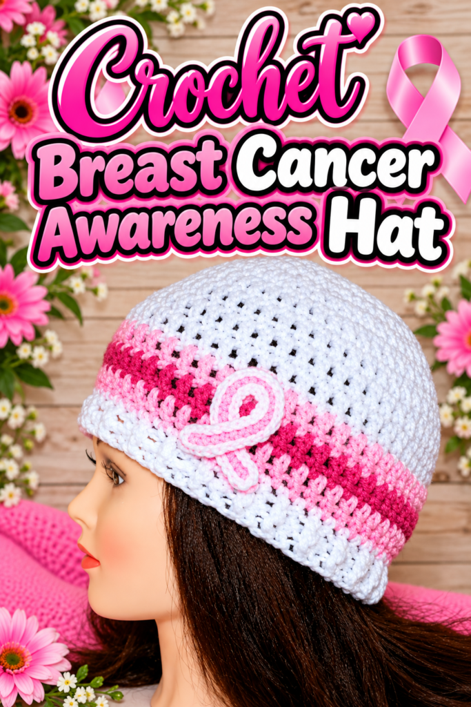 crochet awareness hat