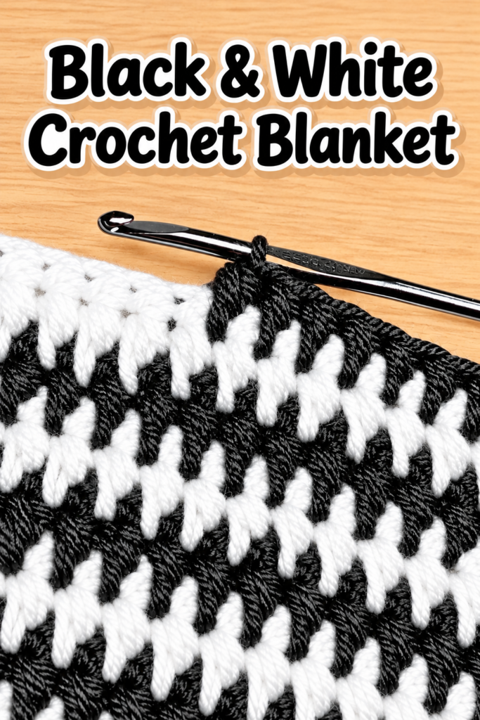 How to Crochet a Black and White Blanket