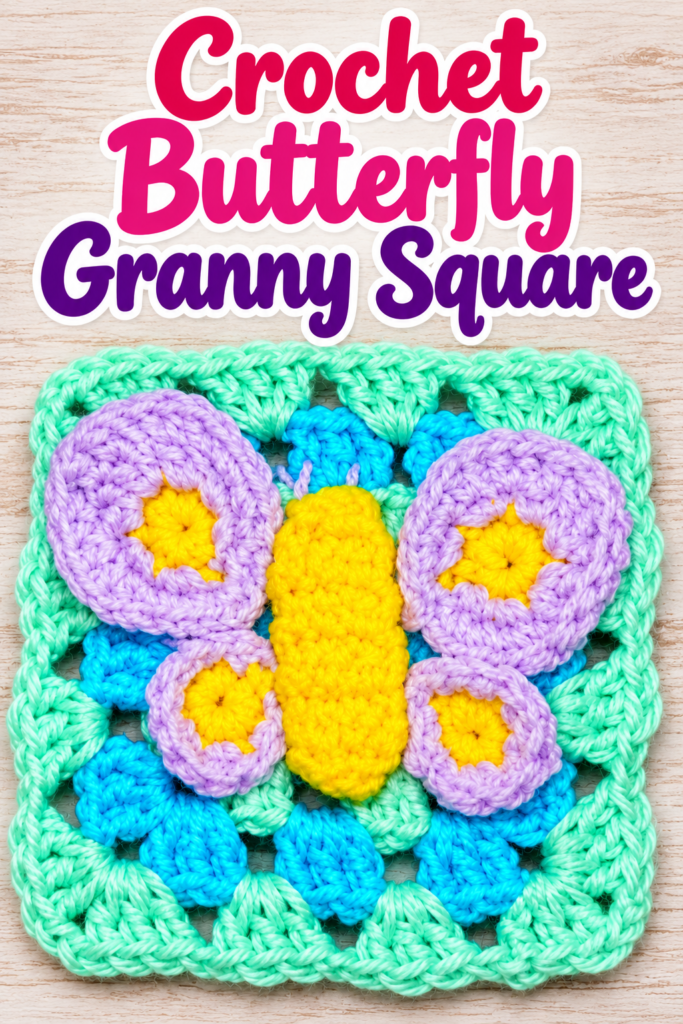 How to Crochet a Butterfly Granny Square