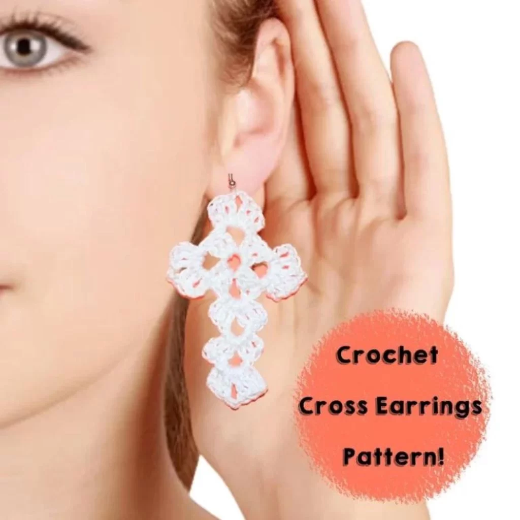 crochet cross earrings 