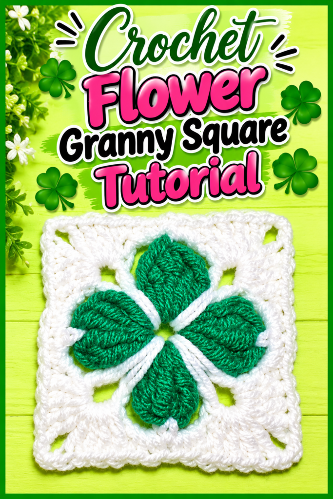 How to Crochet a Four-Leaf Clover Granny Square