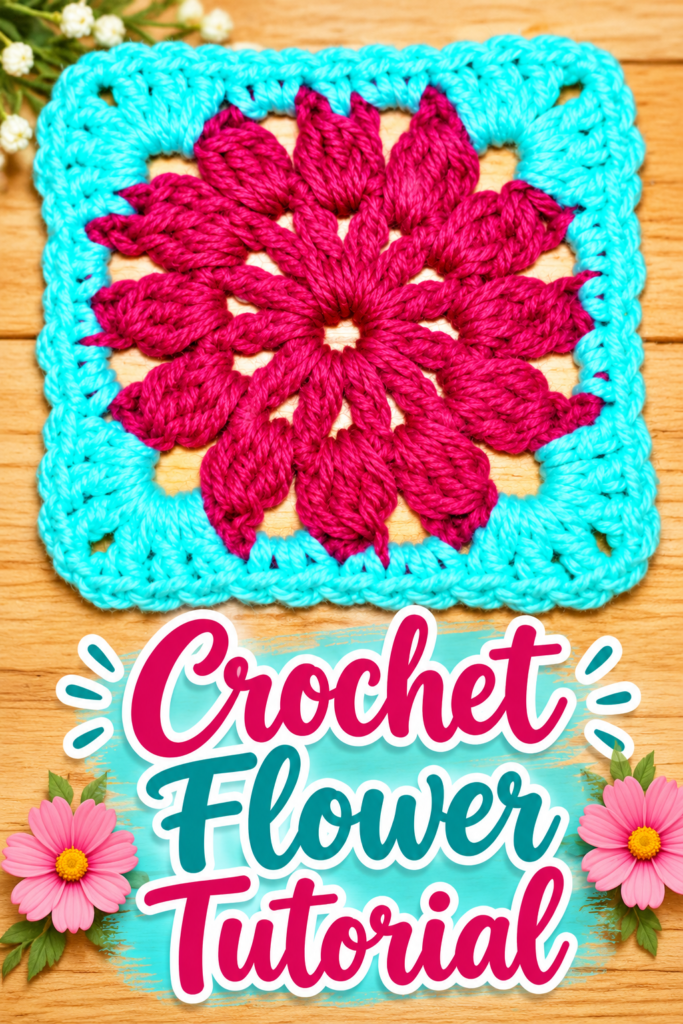 How to Crochet Flower Granny Square