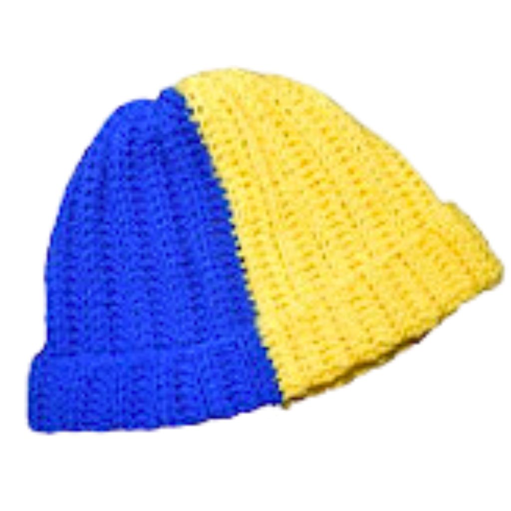 crochet two-toned hat