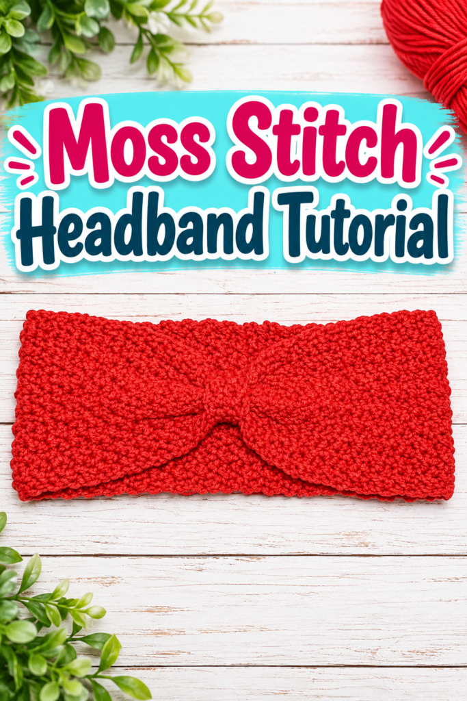How to Crochet a Moss Stitch Headband
