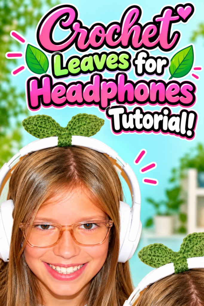 crochet leaf for headphones