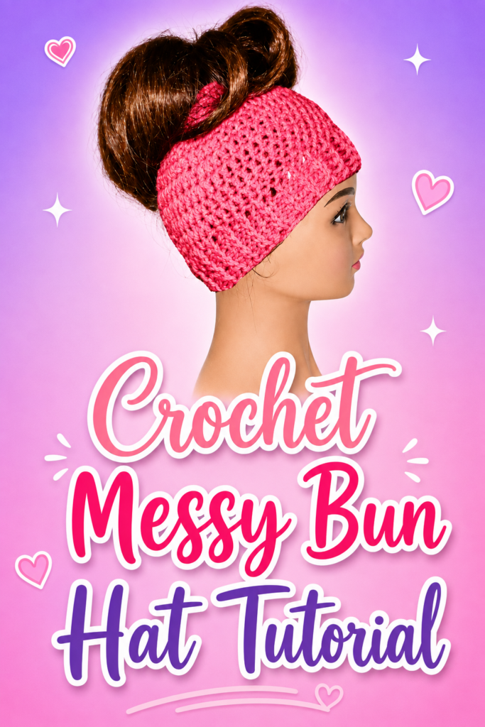 crochet messy bun hat