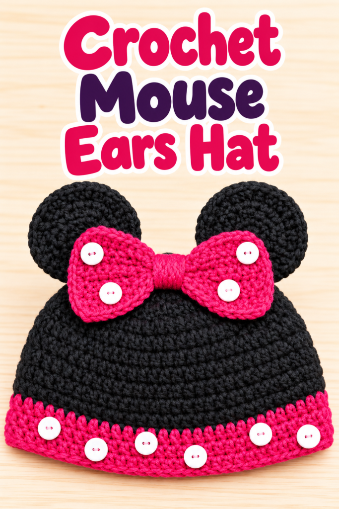 How to Crochet a Minnie Mouse-Inspired Hat