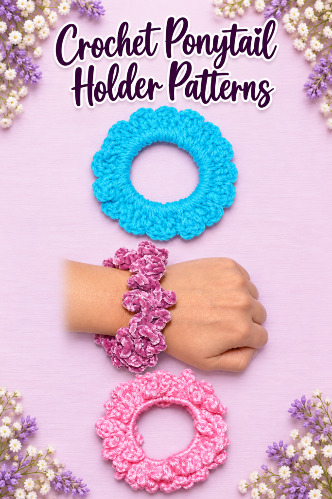 crochet ponytail holder 