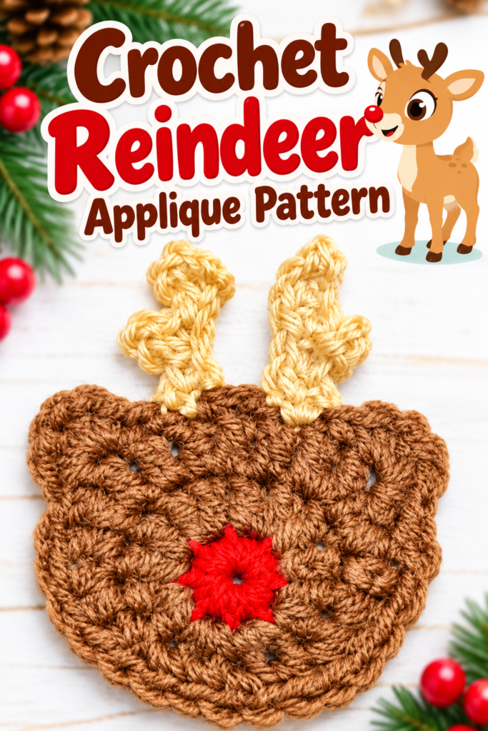 How to Crochet a Reindeer Applique
