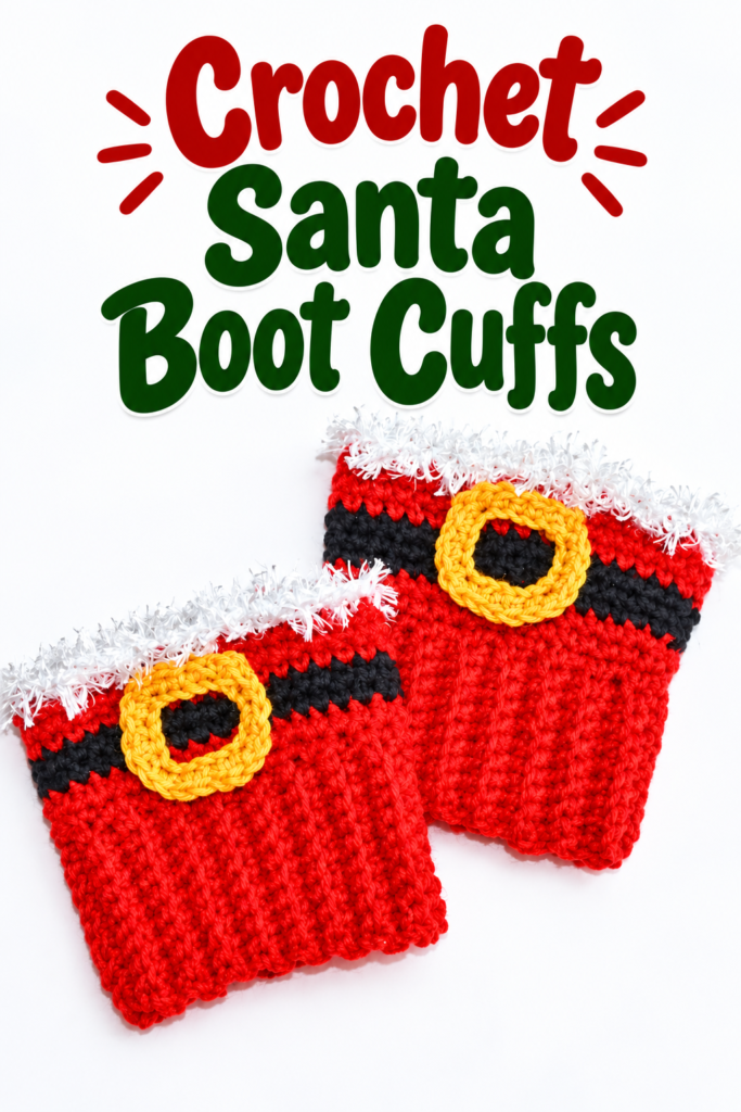 How to Crochet Santa Boot Cuffs