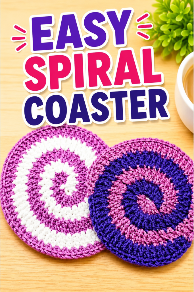 crochet spiral coaster