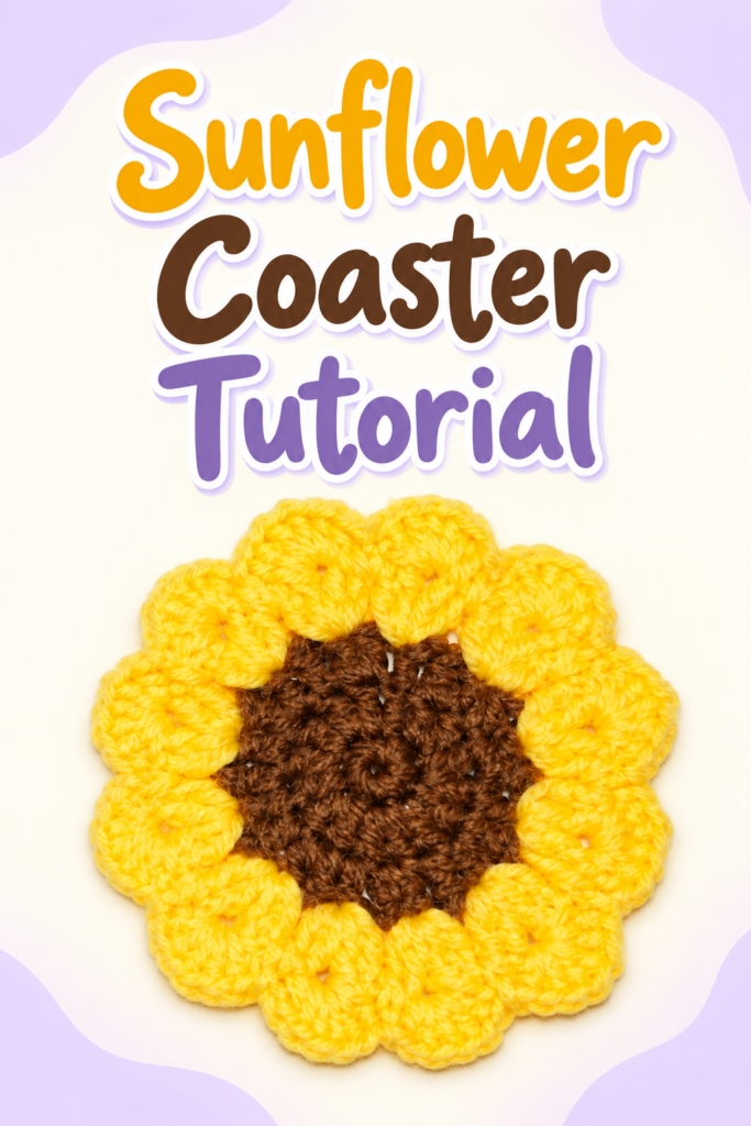 How to Crochet a Sunflower Coaster