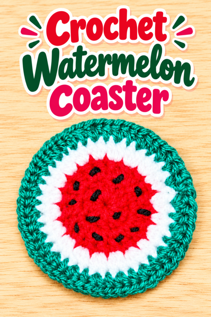 How to Crochet a Watermelon Coaster