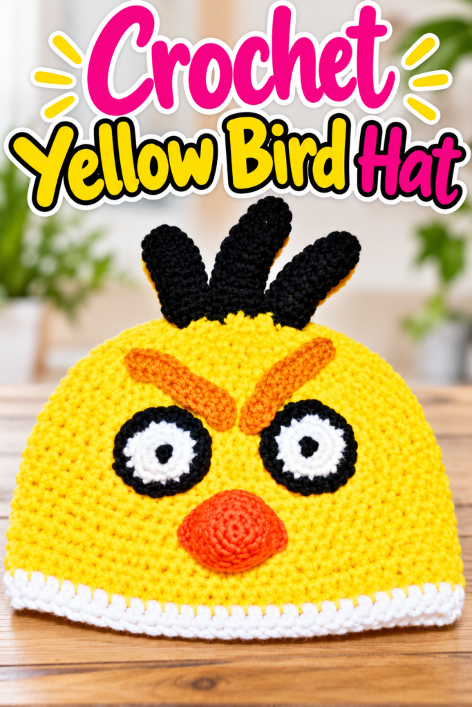 How to Crochet an Angry Yellow Bird Hat
