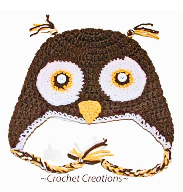 crochet owl hat 