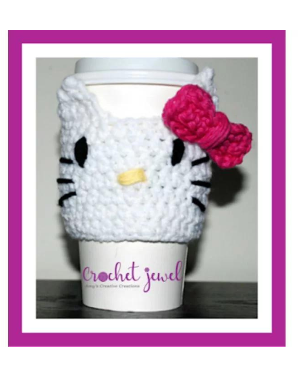 crochet kitty cup cozy