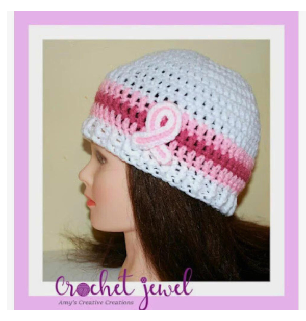 Crochet Breast Cancer Awareness Hat