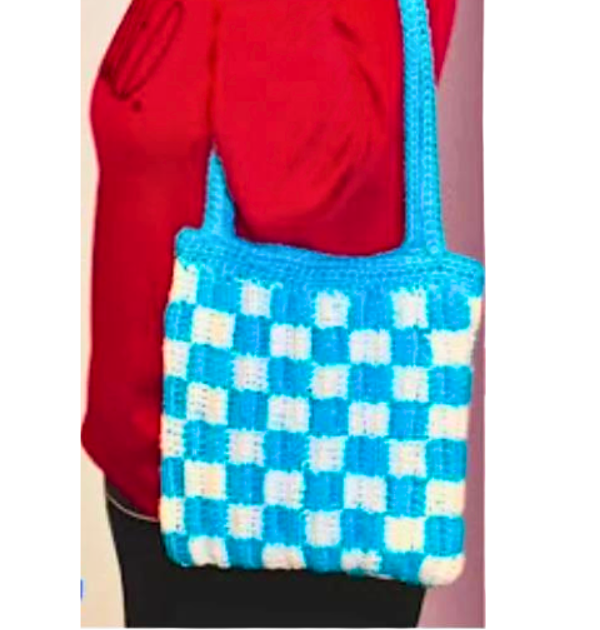 crochet checkered bag 