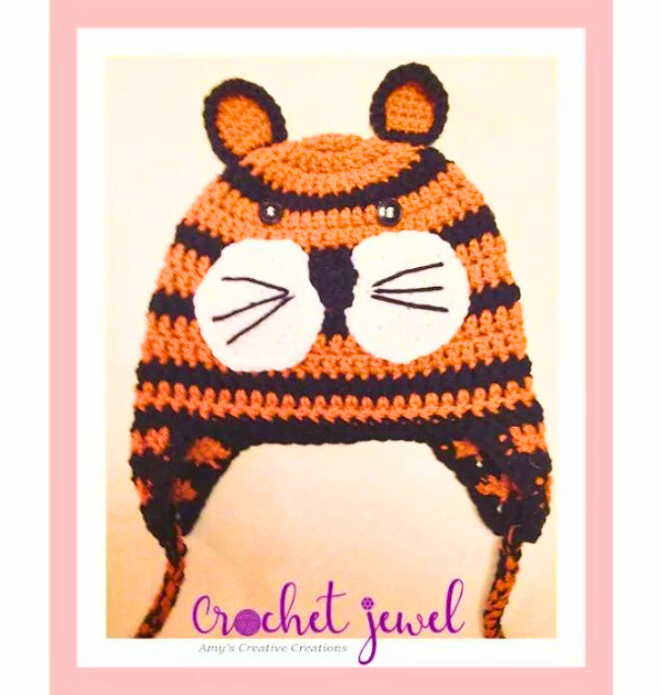 crochet tiger hat 