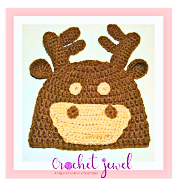 crochet moose hat 
