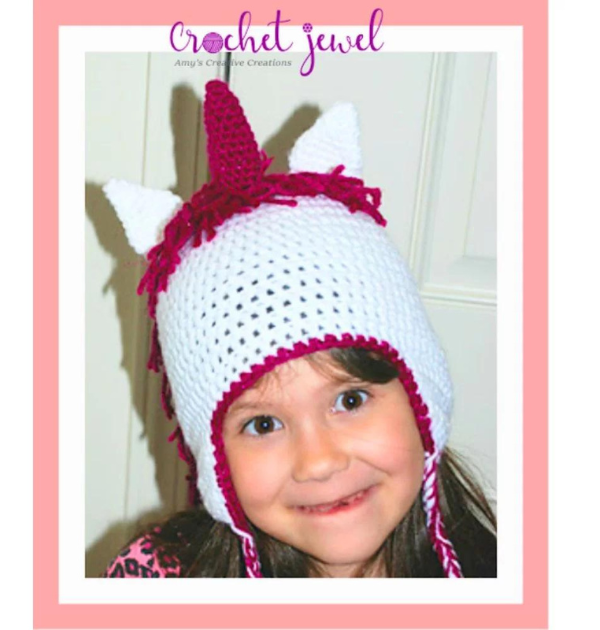crochet unicorn hat