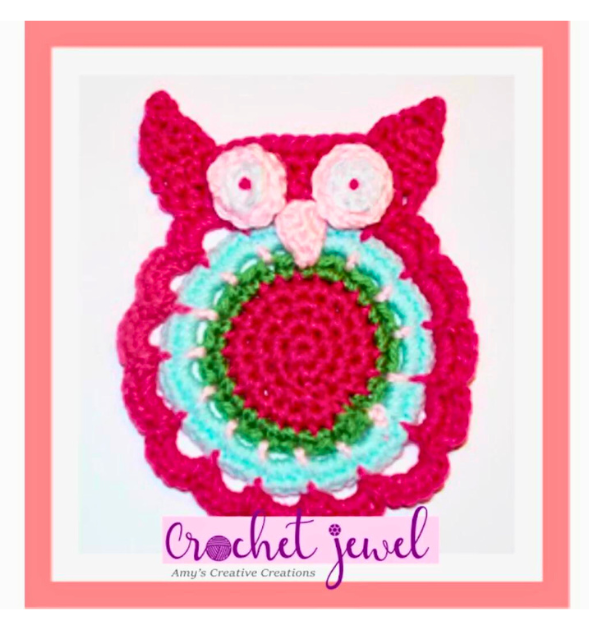 crochet owl coaster 