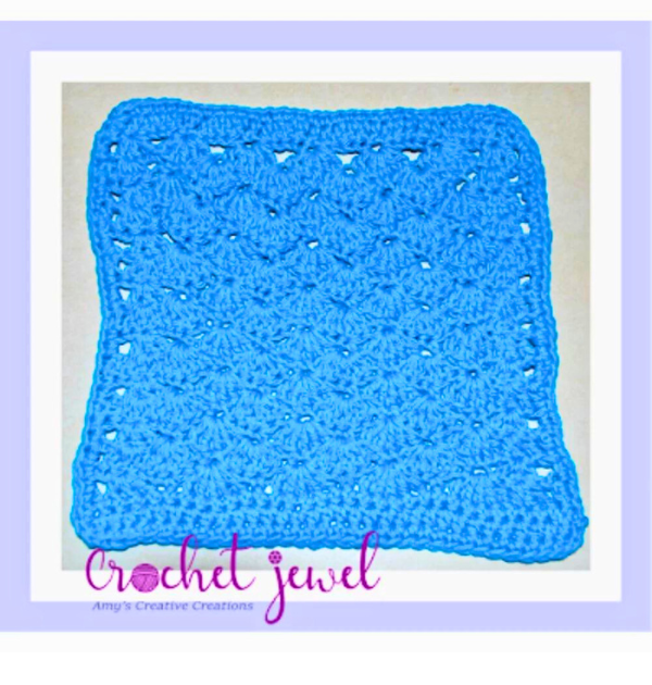 crochet shell dishcloth