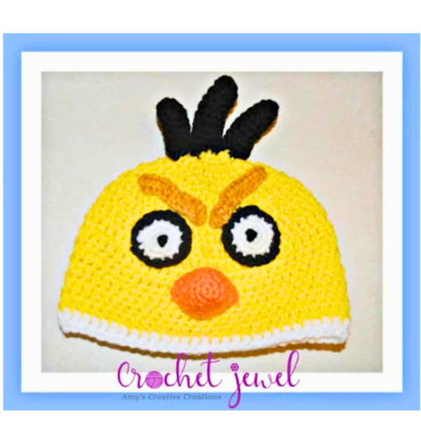 crochet Angry Yellow Bird Hat