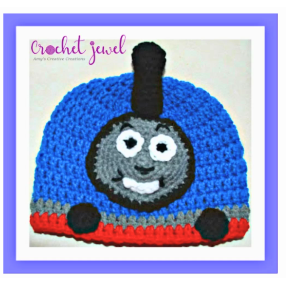 crochet Thomas Train Inspired Hat