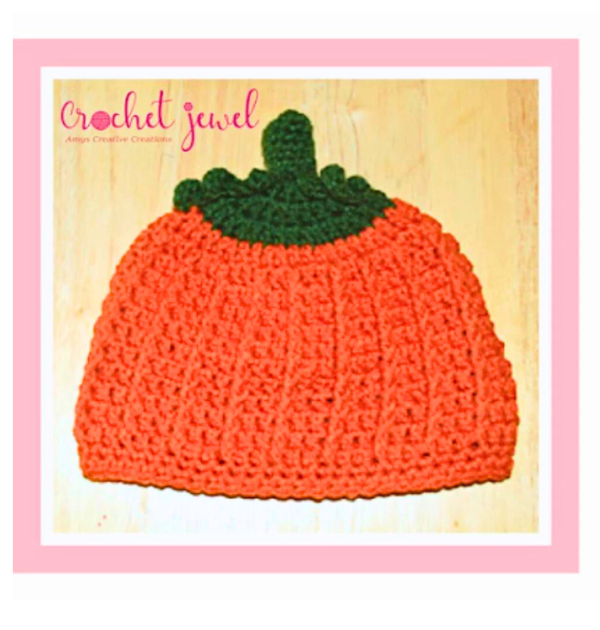 crochet pumpkin hat 