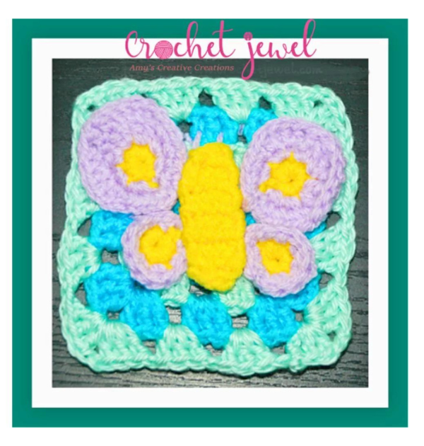 crochet butterfly granny square 