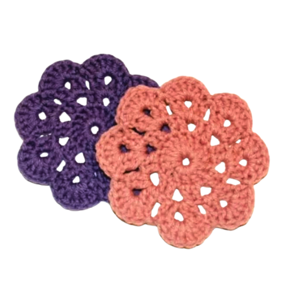 crochet flower coaster 