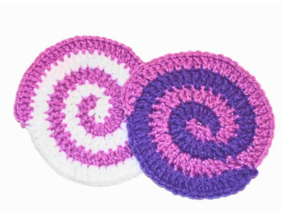 crochet spiral coaster 