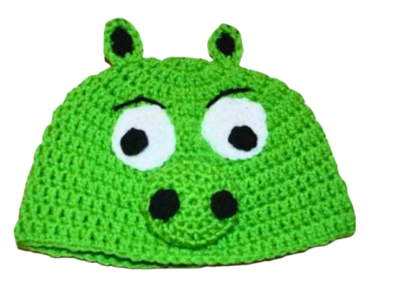 crochet a Green Pig Angry Bird Hat! 