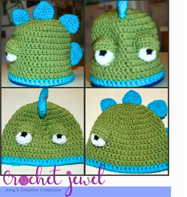 crochet dinosaur hat 