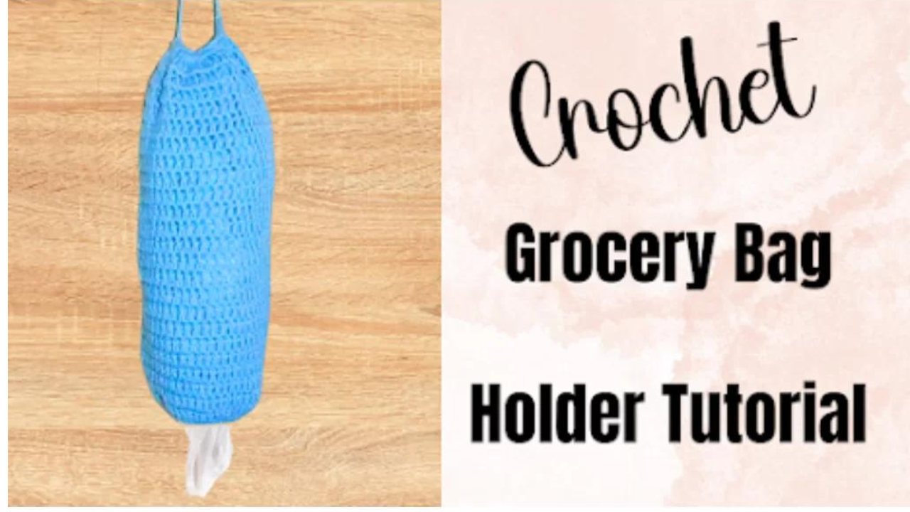 crochet grocery bag holder