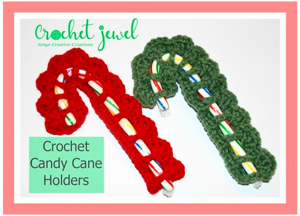 Crochet a Candy Cane Holder: Step-by-Step Tutorial - Amys DIY Frugal Life