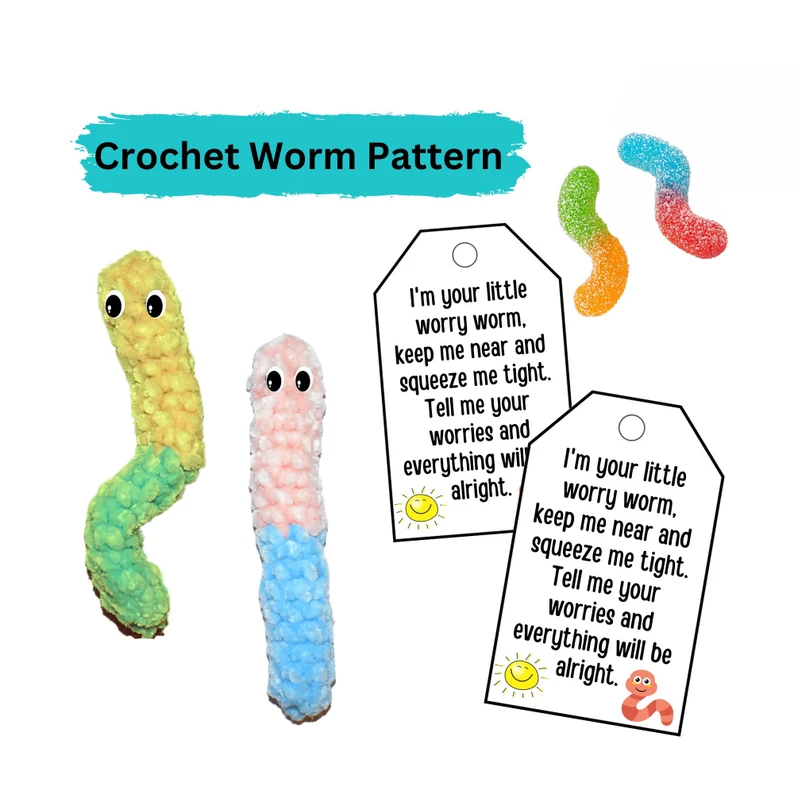 PATTERN: Crochet Emotional Support Worm 