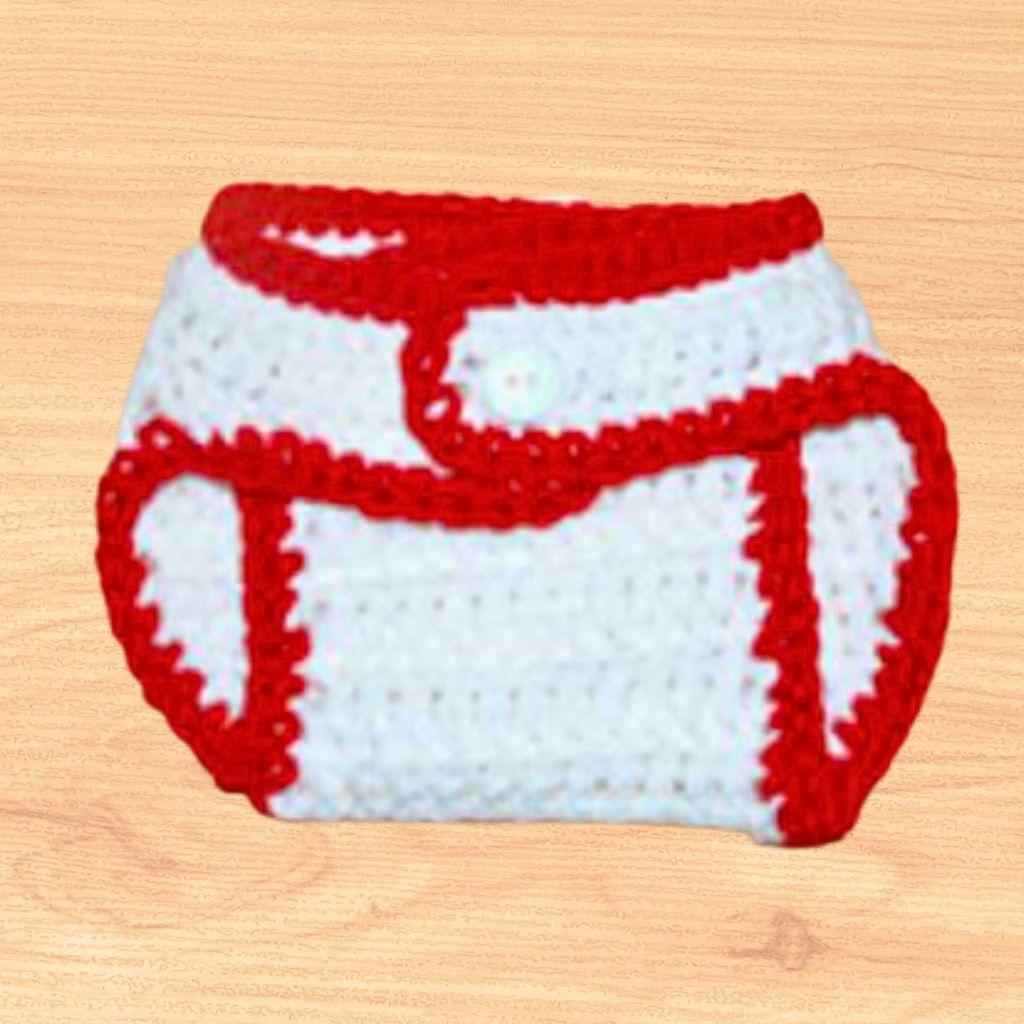 crochet baseball hat and diaper cover. 