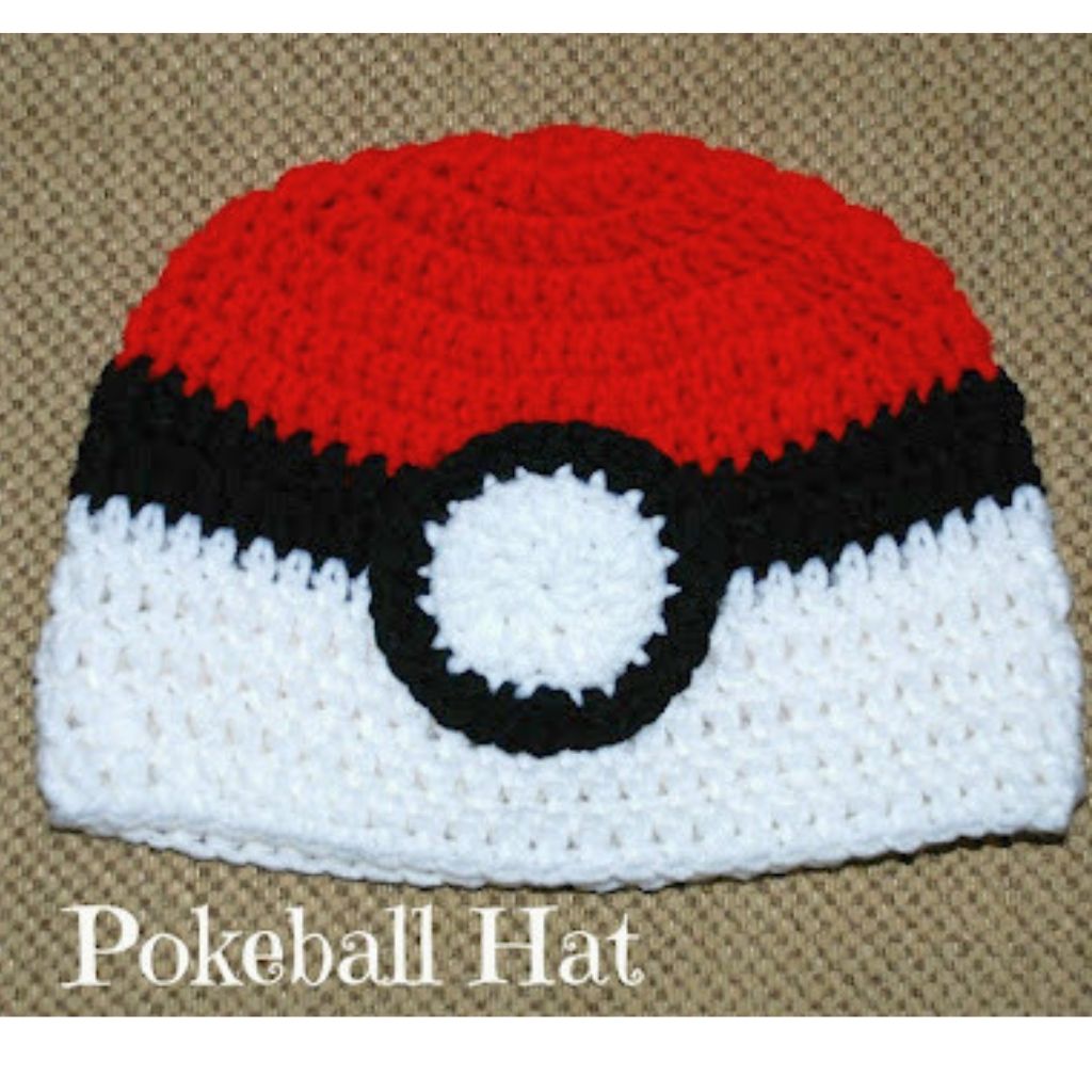 crochet pokeball hat 