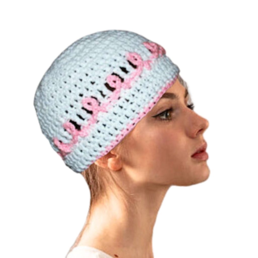 crochet cancer awareness hat 