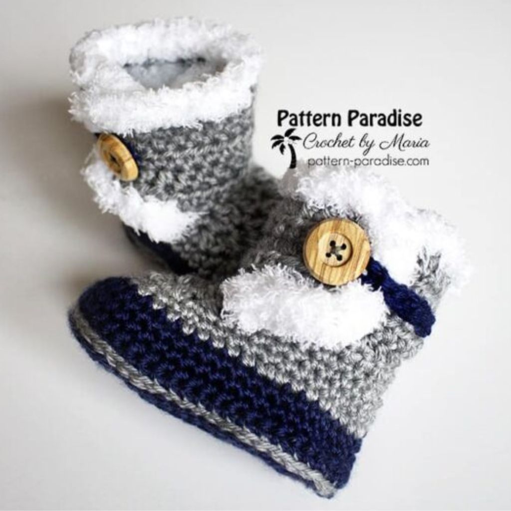 10 FREE Timeless Crochet Baby Bootie Patterns - Amys DIY Frugal Life