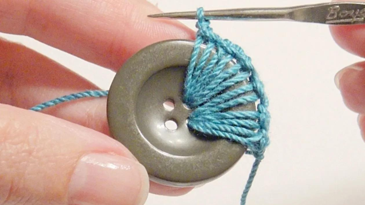 crochet button flower