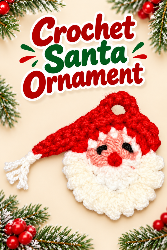 How to Crochet a Santa Ornament