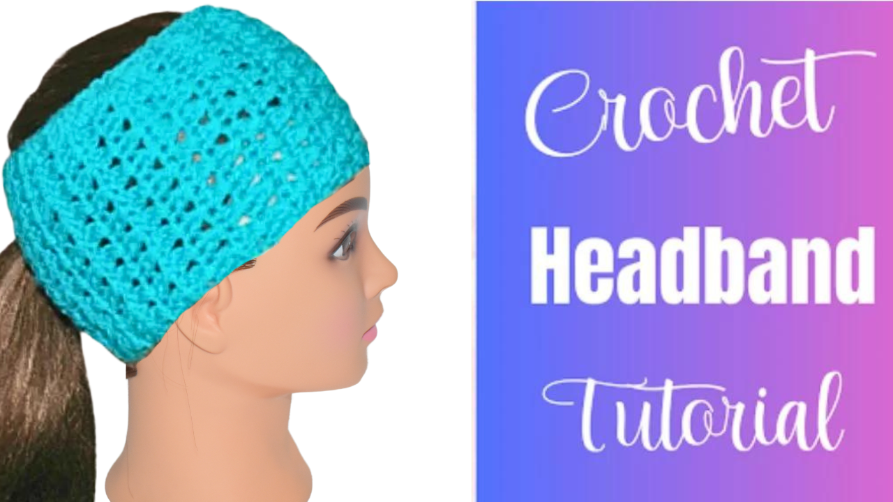 Crochet a Stylish Ponytail Headband Tutorial - Amys DIY Frugal Life